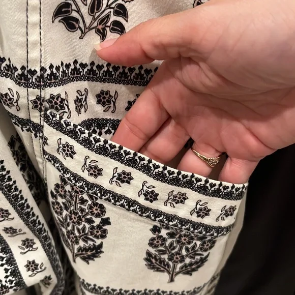 Anthropologie BOHO floral print A line midi  dress pockets zip back sz 6 small - Picture 4 of 6